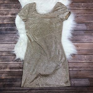 [Free People] Gold Daydream Bodycon Dress